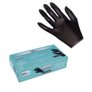 Eurostil Nitrile Gloves Powder Free - čierne nitrilové rukavice bezpúdrové, 100ks M - medium (06687)