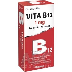 Vitabalans Oy Vitabalans VITA B12 1 mg žuvacie tablety s príchuťou mäty 1x30 ks 30 ks