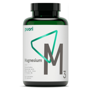 Puori M3 - Ľahko vstrebateľný komplex horčíka, zinku a vitamínu B6 – vegan - 120 kapsúl 100g